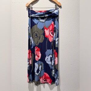 Motherhood Maternity blue and pink floral maxi skirt